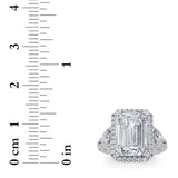 6.25CTW Radiant Shaped Lab Grown Diamond (G/VS) Bold Accented Statement Engagement Ring in 14K Gold