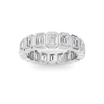 2.2CTW Emerald Shaped Lab Grown Diamond (F/VS) Eternity Band Ring in 14K Gold - Size 5