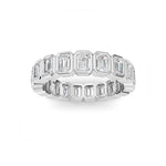 2.2CTW Emerald Shaped Lab Grown Diamond (F/VS) Eternity Band Ring in 14K Gold - Size 6