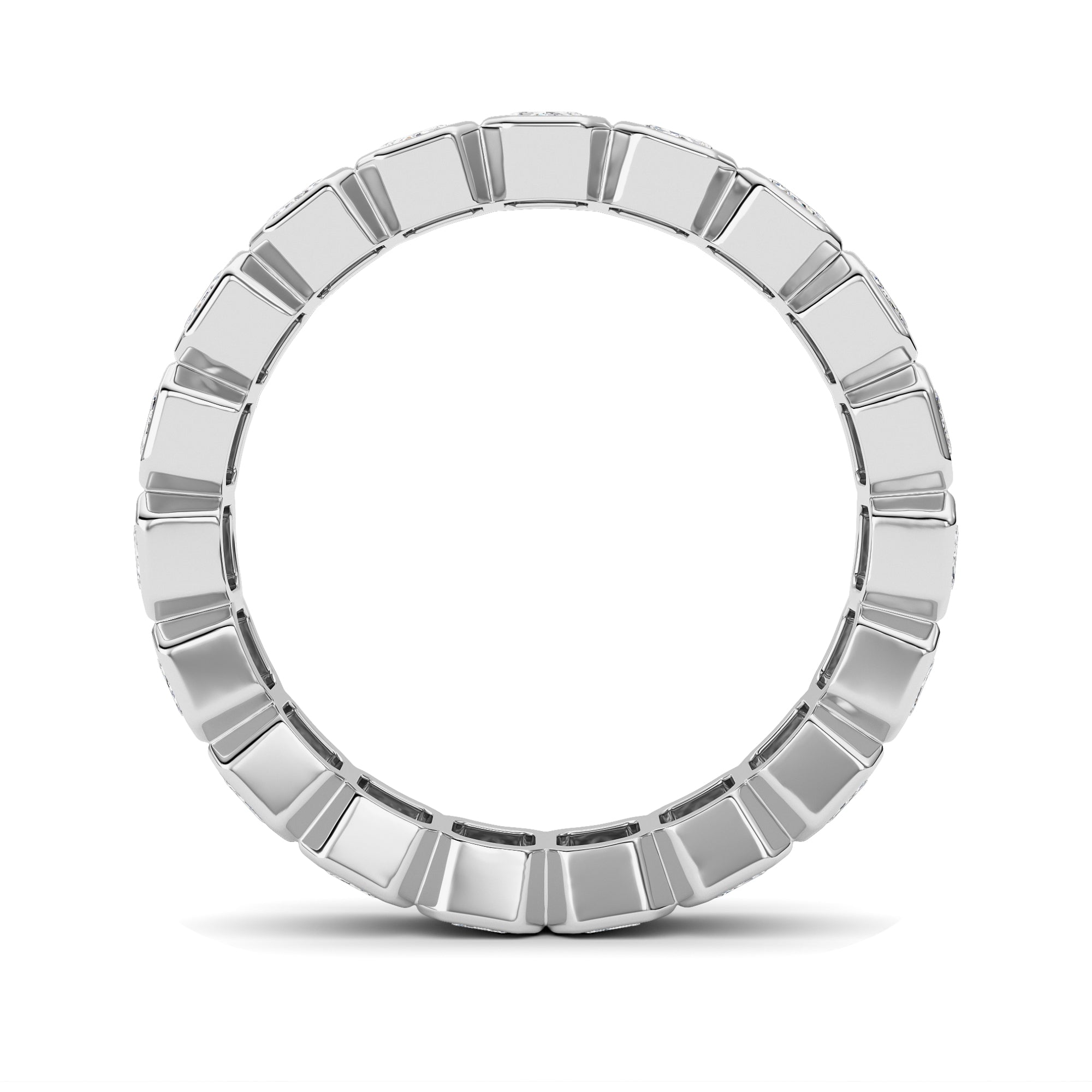2.2CTW Emerald Shaped Lab Grown Diamond (F/VS) Eternity Band Ring in 14K Gold - Size 6
