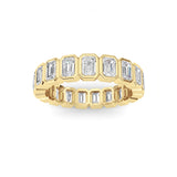 2.2CTW Emerald Shaped Lab Grown Diamond (F/VS) Eternity Band Ring in 14K Gold - Size 6