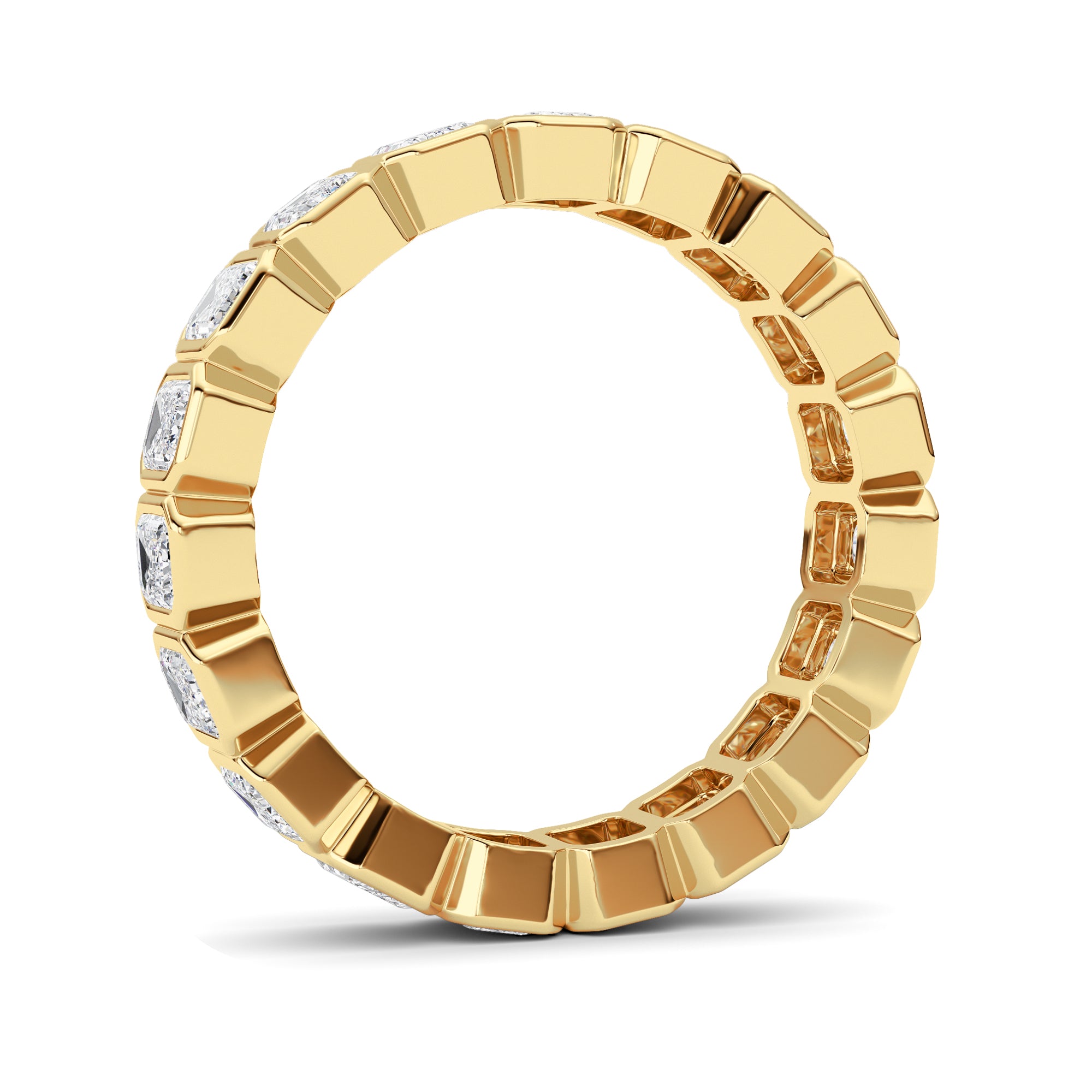 2.2CTW Emerald Shaped Lab Grown Diamond (F/VS) Eternity Band Ring in 14K Gold - Size 6