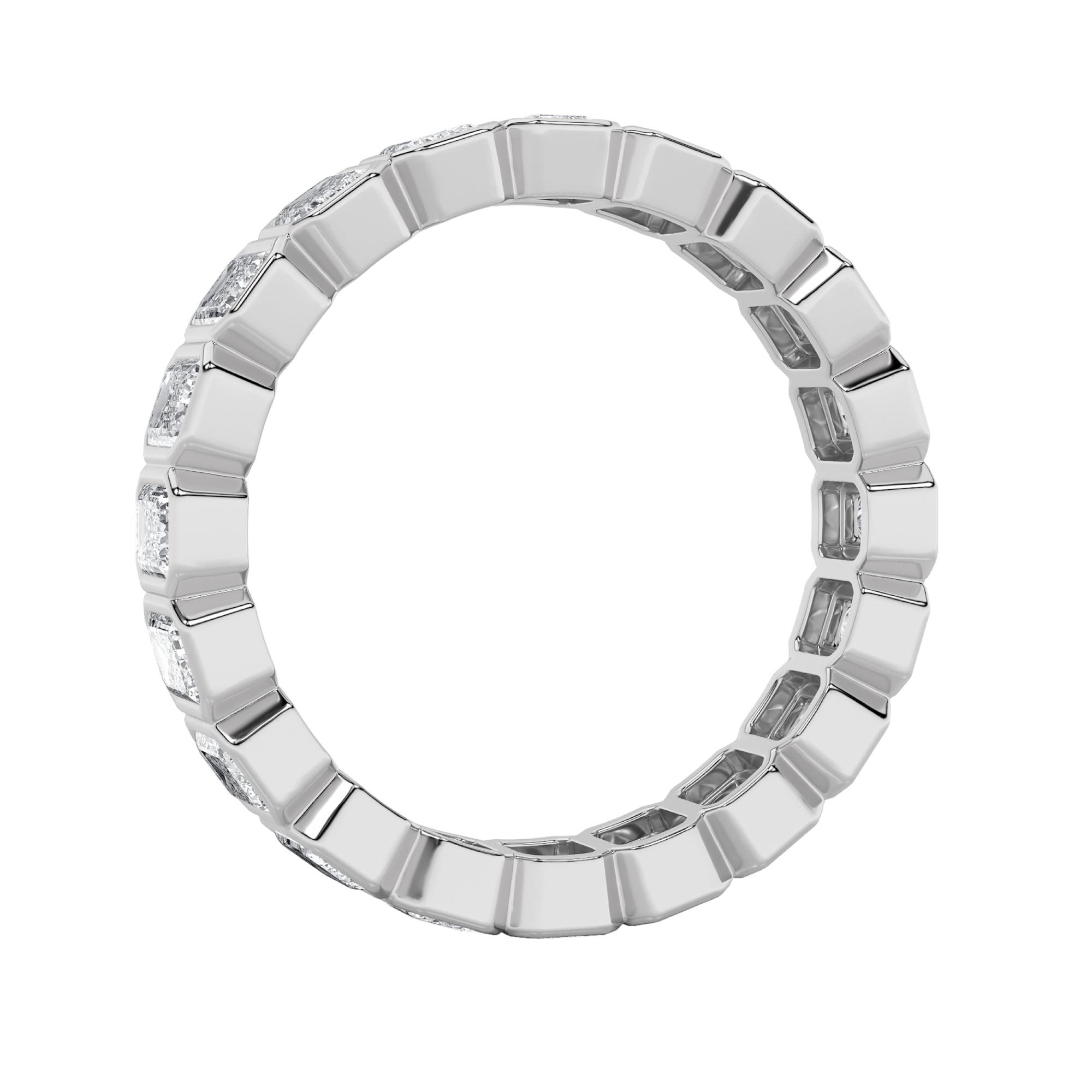 2.5CTW Emerald Shaped Lab Grown Diamond (F/VS) Eternity Band Ring in 14K Gold - Size 8