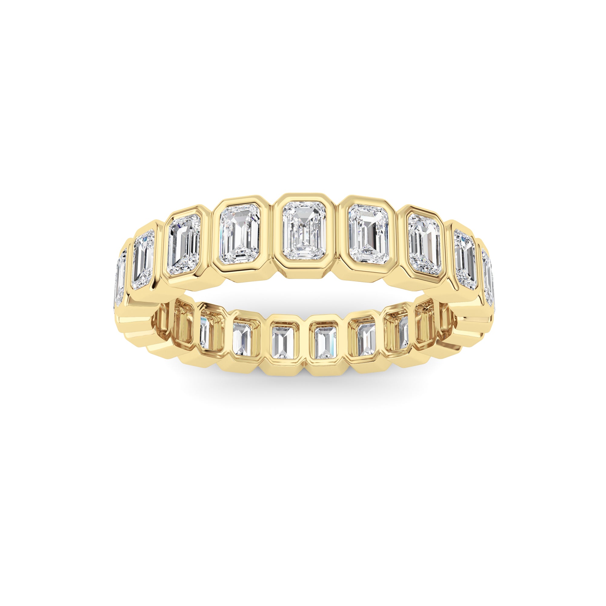 2.6CTW Emerald Shaped Lab Grown Diamond (F/VS) Eternity Band Ring in 14K Gold - Size 9