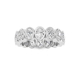 2CTW Oval Shaped Lab Grown Diamond (F/VS) Eternity Band Ring in 14K Gold - Size 5