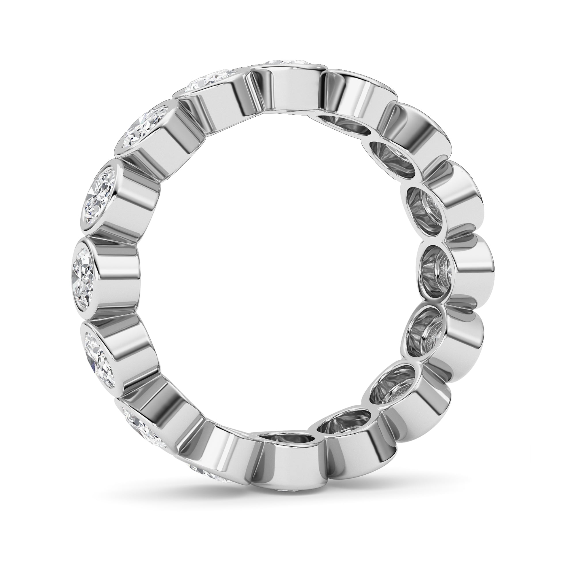 2CTW Oval Shaped Lab Grown Diamond (F/VS) Eternity Band Ring in 14K Gold - Size 5