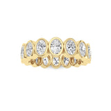 2CTW Oval Shaped Lab Grown Diamond (F/VS) Eternity Band Ring in 14K Gold - Size 5