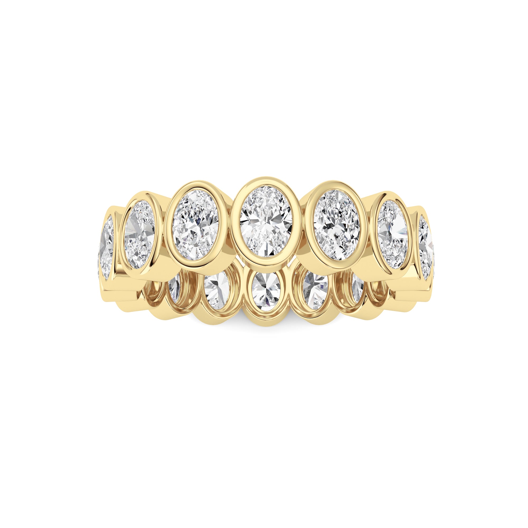 2CTW Oval Shaped Lab Grown Diamond (F/VS) Eternity Band Ring in 14K Gold - Size 5
