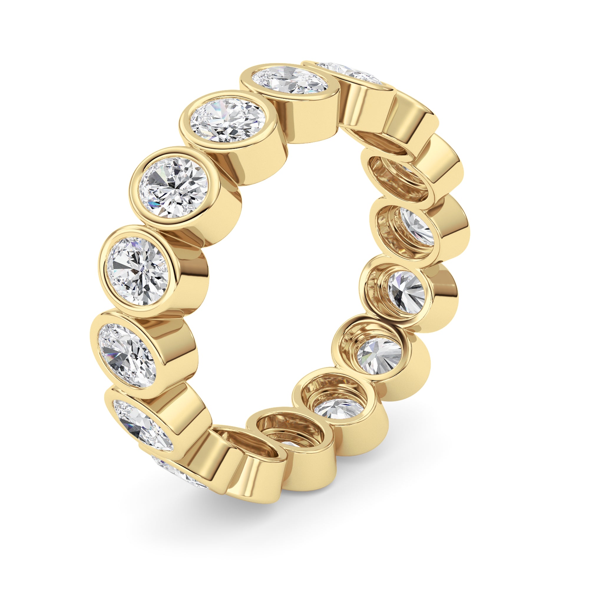 2CTW Oval Shaped Lab Grown Diamond (F/VS) Eternity Band Ring in 14K Gold - Size 5