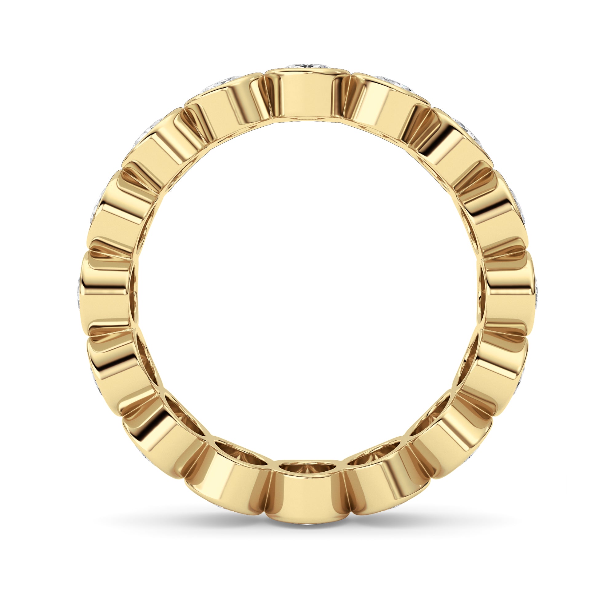 2CTW Oval Shaped Lab Grown Diamond (F/VS) Eternity Band Ring in 14K Gold - Size 5