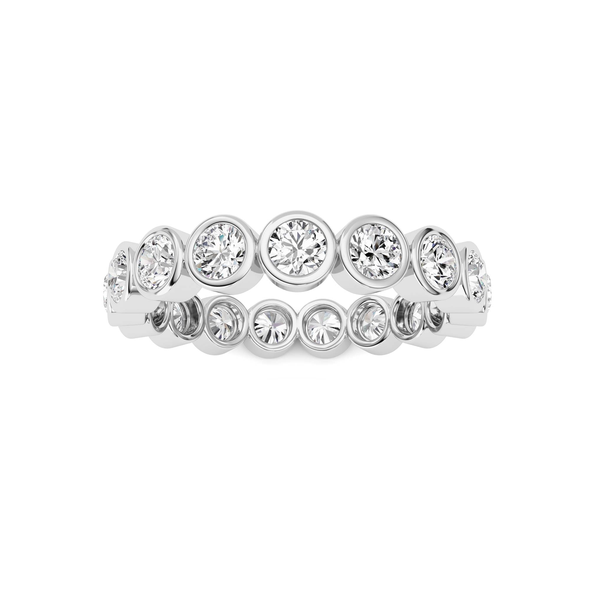 2.2CTW Round Shaped Lab Grown Diamond (F/VS) Eternity Band Ring in 14K Gold - Size 8