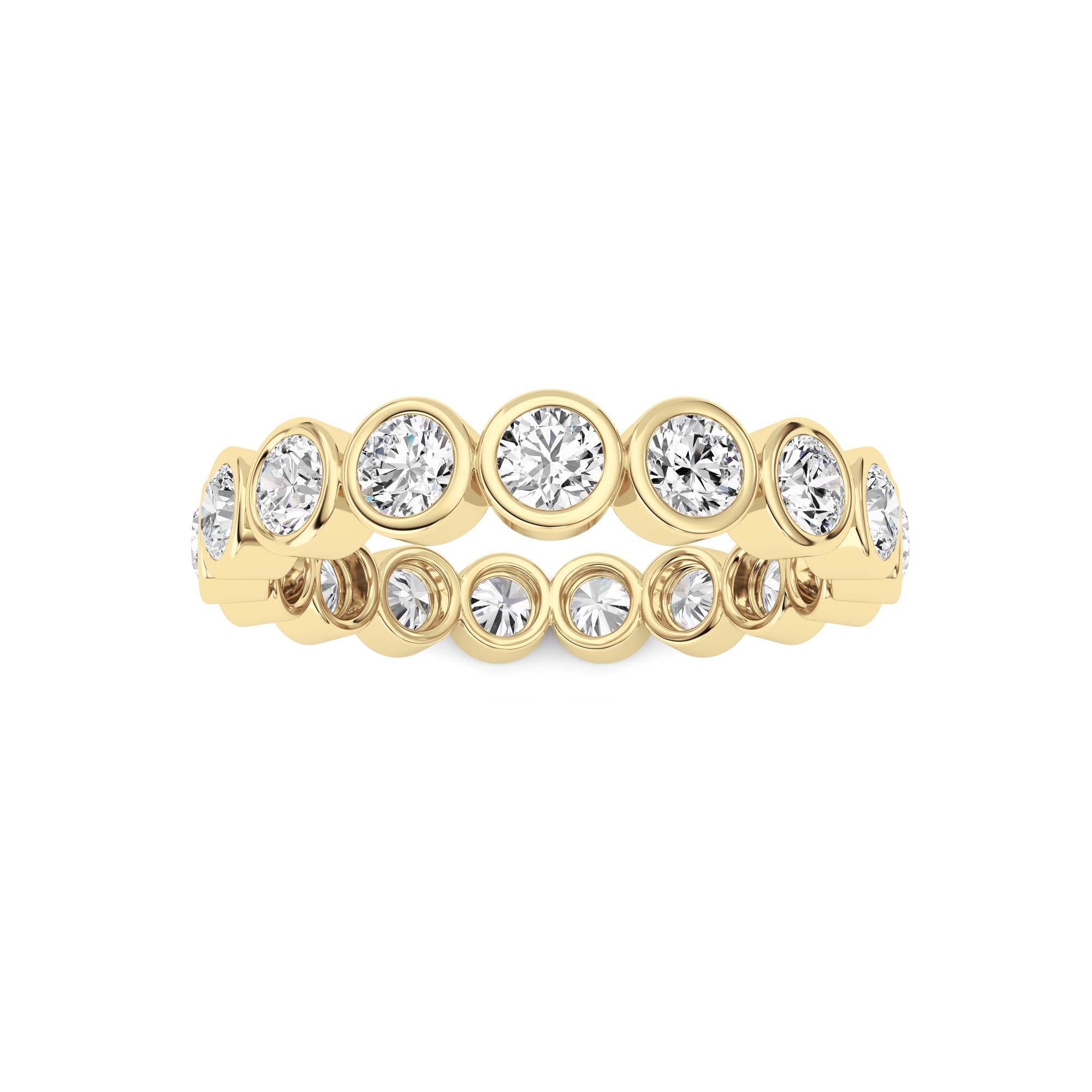 2.2CTW Round Shaped Lab Grown Diamond (F/VS) Eternity Band Ring in 14K Gold - Size 8