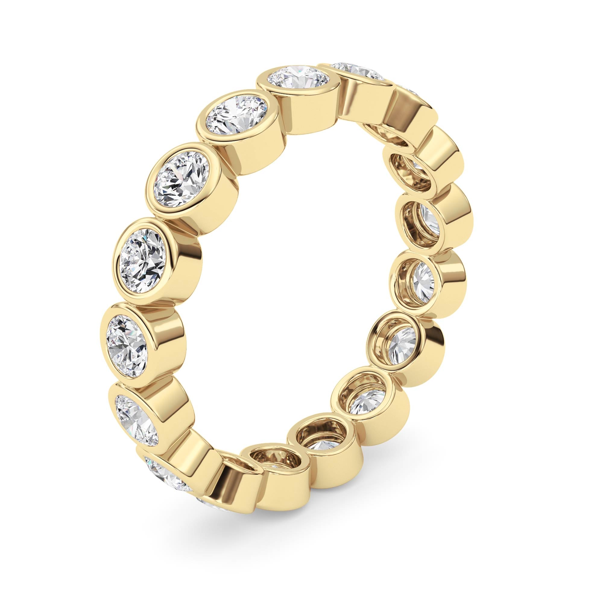 2.2CTW Round Shaped Lab Grown Diamond (F/VS) Eternity Band Ring in 14K Gold - Size 9