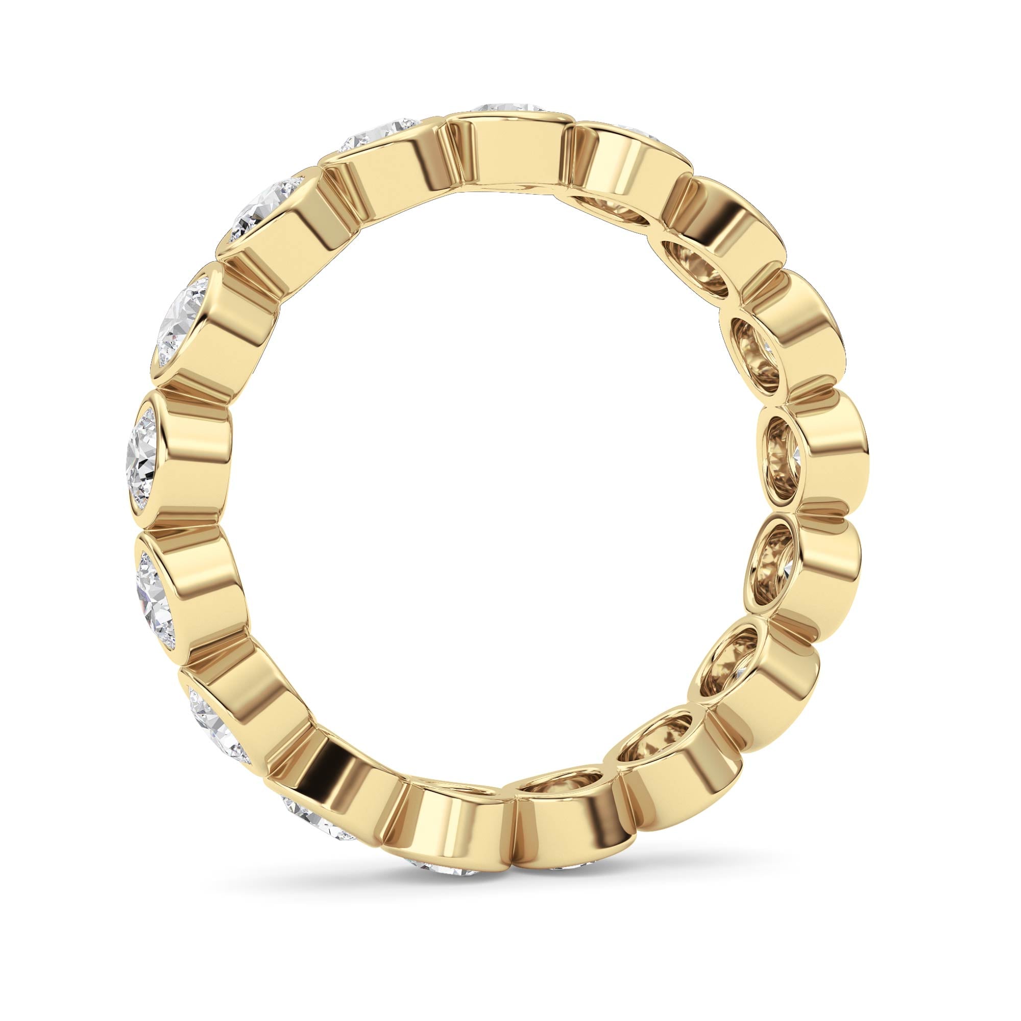 2.2CTW Round Shaped Lab Grown Diamond (F/VS) Eternity Band Ring in 14K Gold - Size 9