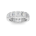 2.5CTW Emerald Shaped Lab Grown Diamond (F/VS) Eternity Band Ring in 14K Gold - Size 5