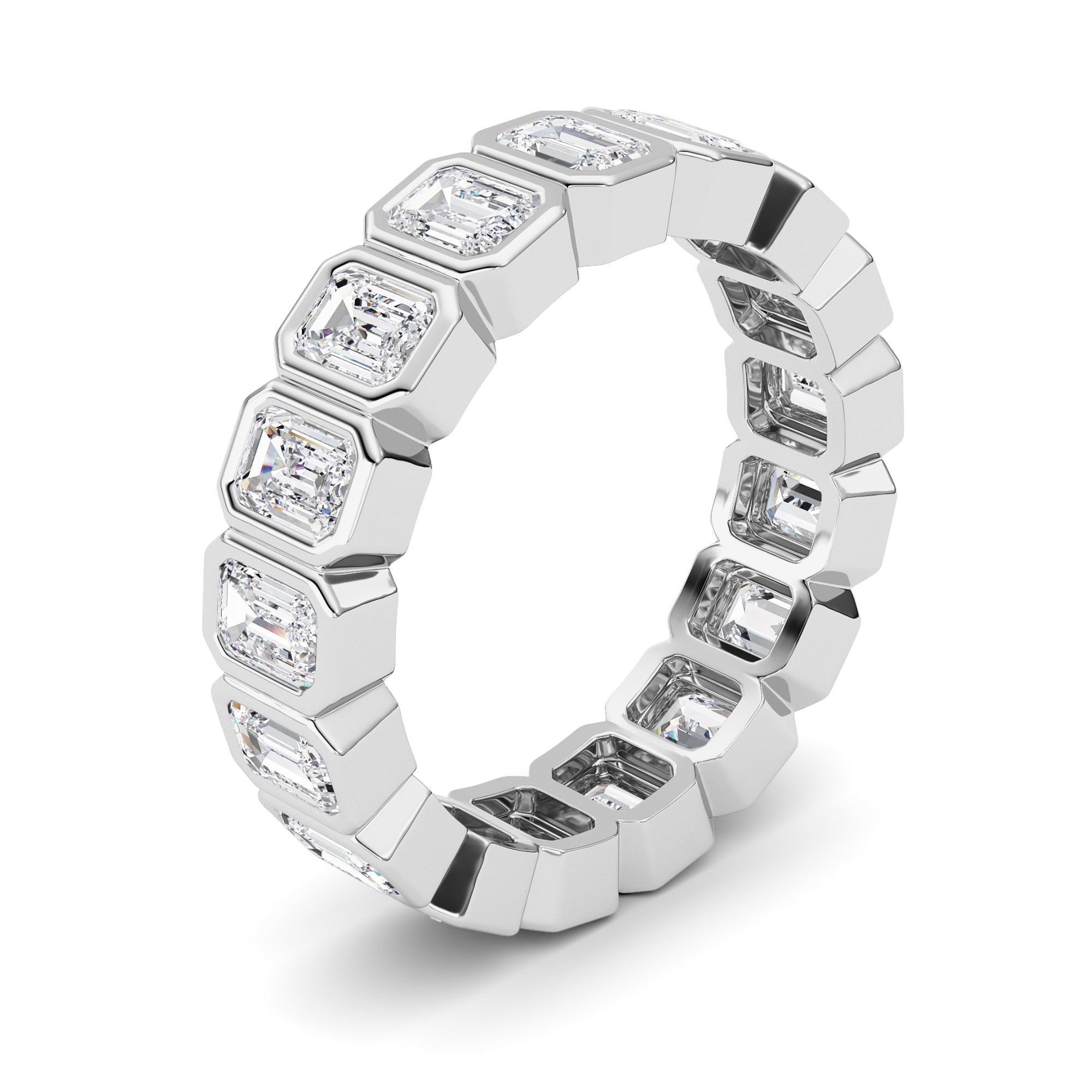 2.5CTW Emerald Shaped Lab Grown Diamond (F/VS) Eternity Band Ring in 14K Gold - Size 5