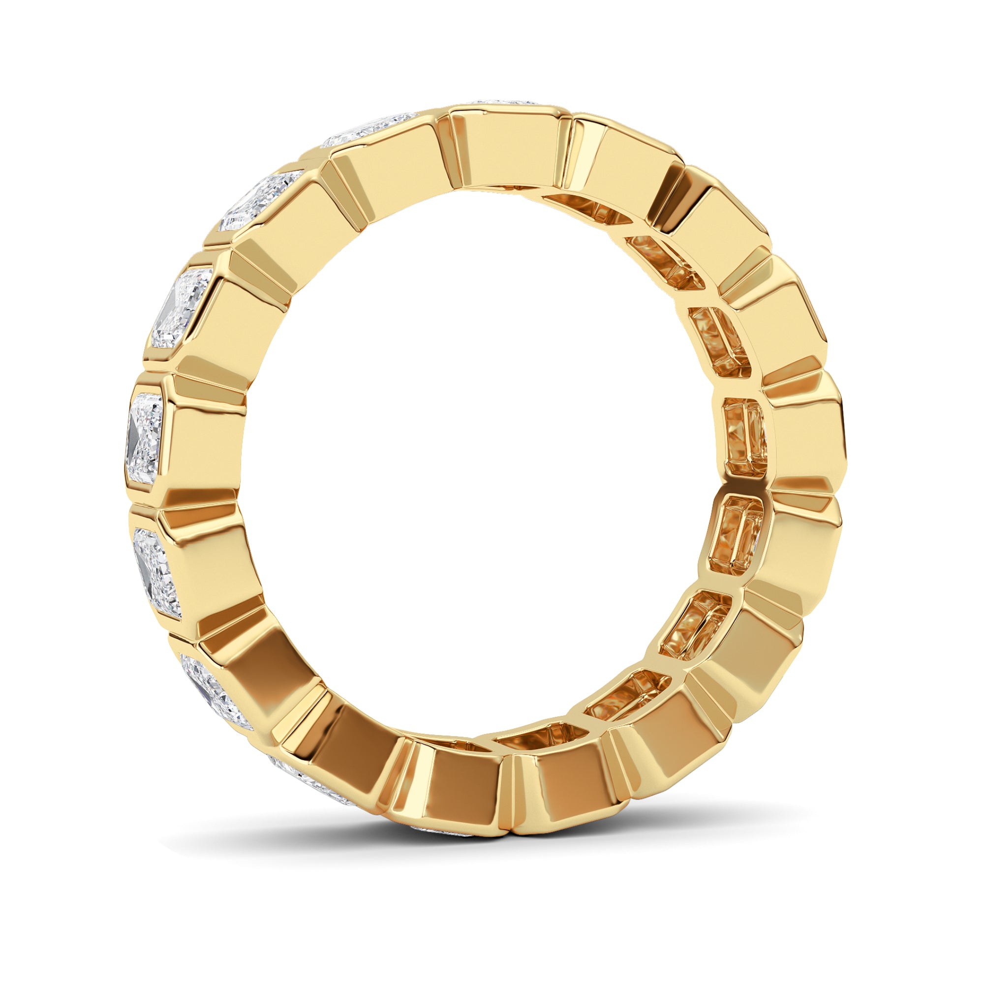 2.5CTW Emerald Shaped Lab Grown Diamond (F/VS) Eternity Band Ring in 14K Gold - Size 5