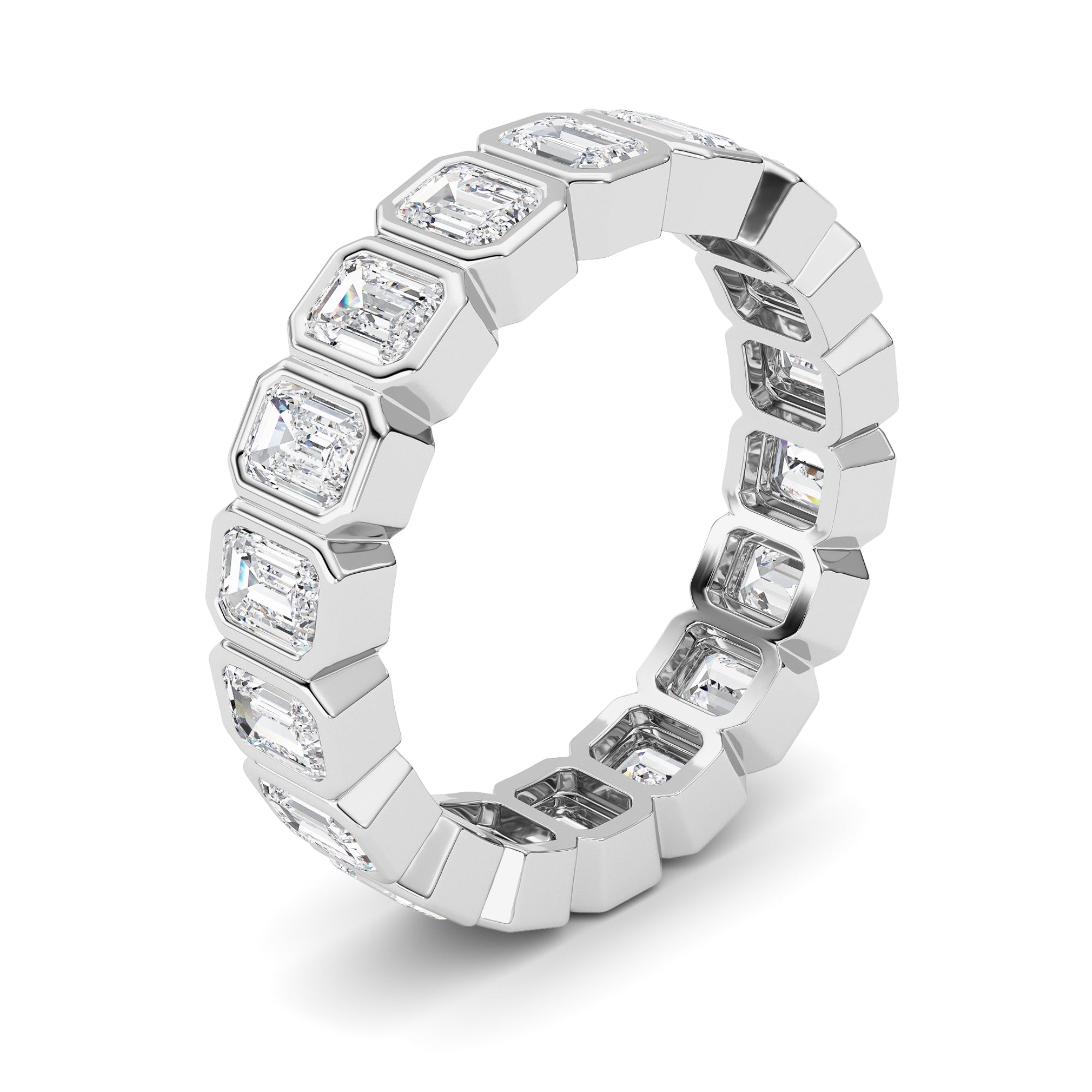 2.75CTW Emerald Shaped Lab Grown Diamond (F/VS) Eternity Band Ring in 14K Gold - Size 6