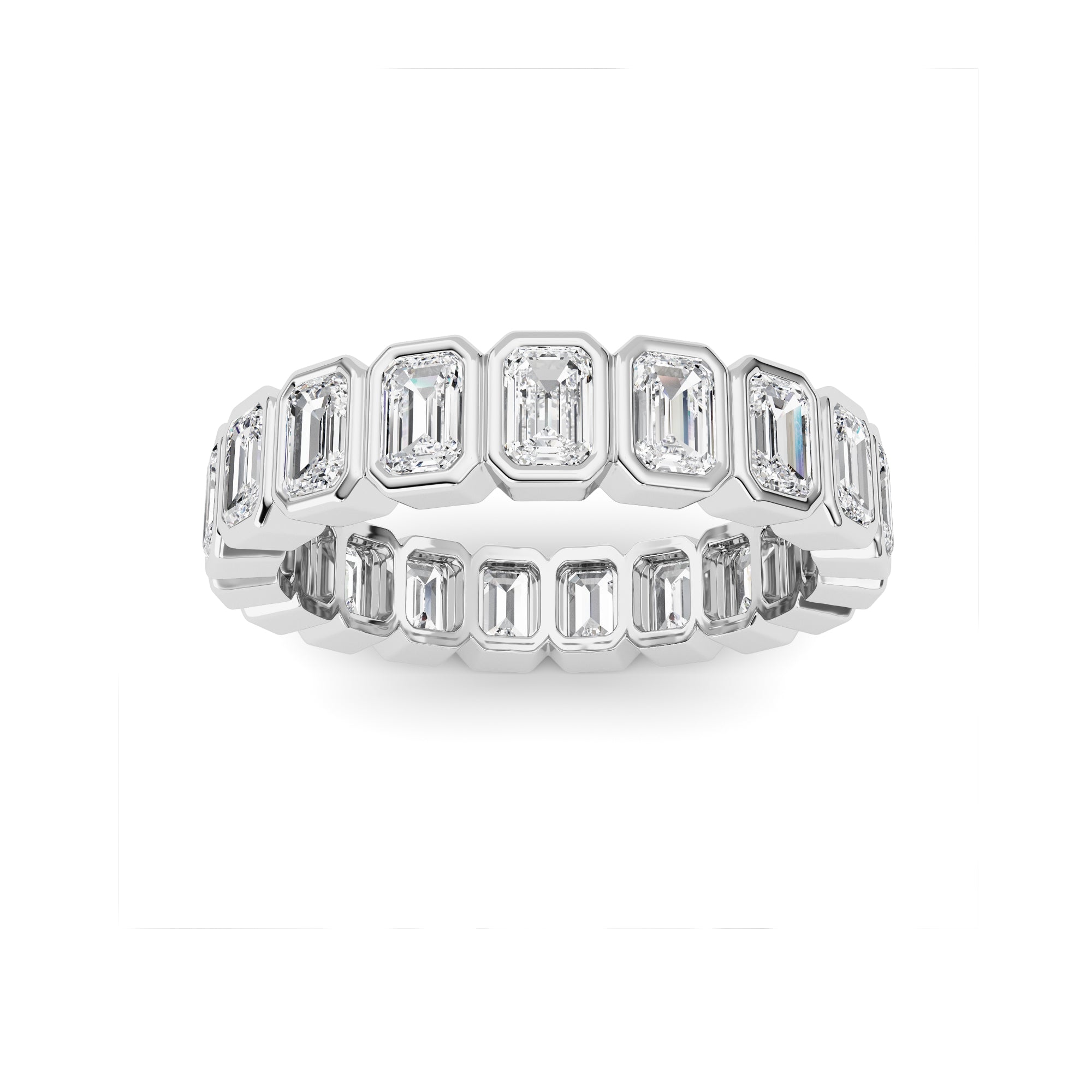 2.75CTW Emerald Shaped Lab Grown Diamond (F/VS) Eternity Band Ring in 14K Gold - Size 7