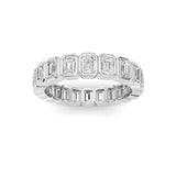 3.00CTW Emerald Shaped Lab Grown Diamond (F/VS) Eternity Band Ring in 14K Gold - Size 8