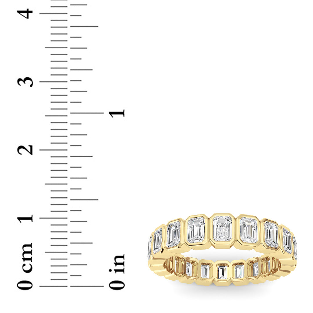 3.00CTW Emerald Shaped Lab Grown Diamond (F/VS) Eternity Band Ring in 14K Gold - Size 9