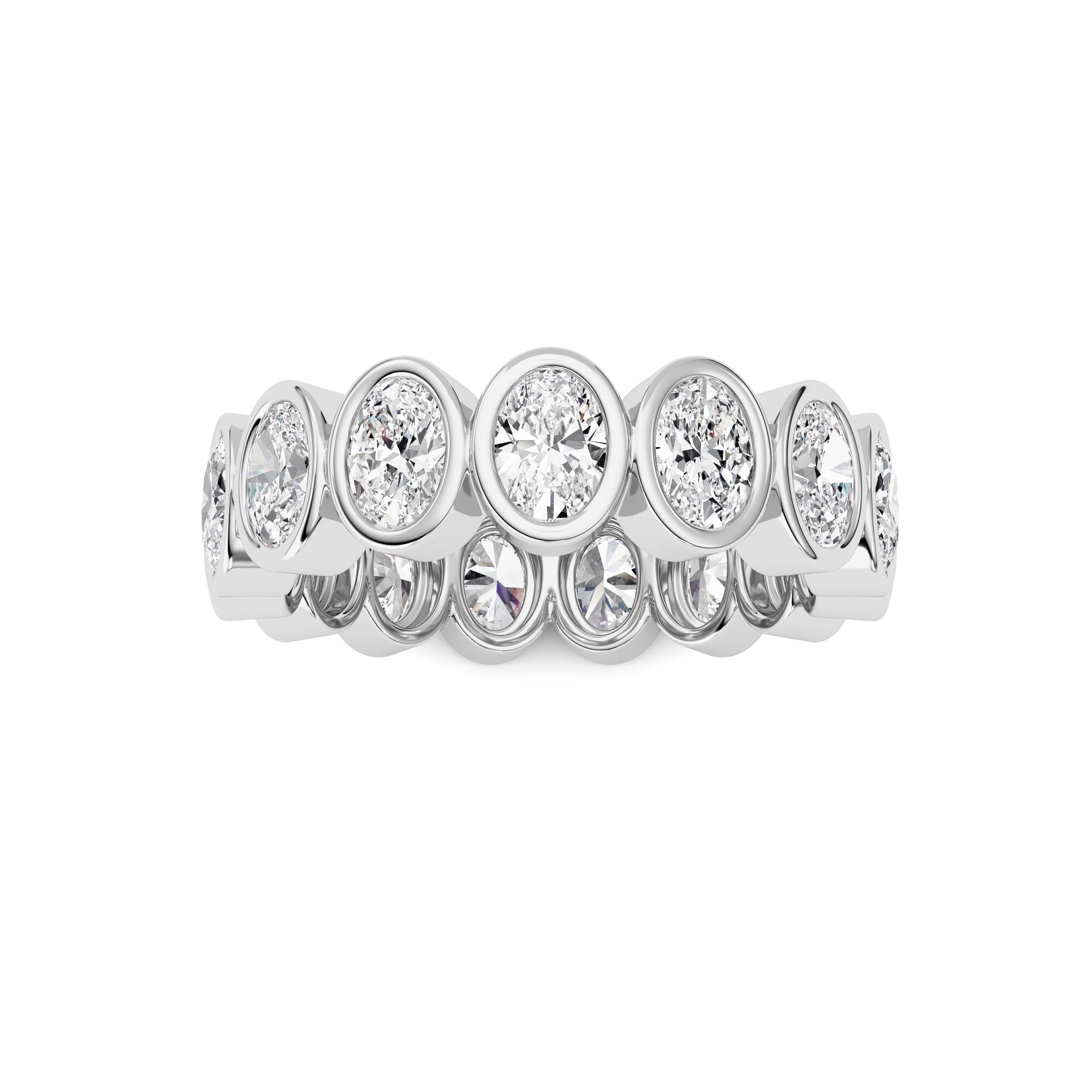 2.2CTW Oval Shaped Lab Grown Diamond (F/VS) Eternity Band Ring in 14K Gold - Size 5