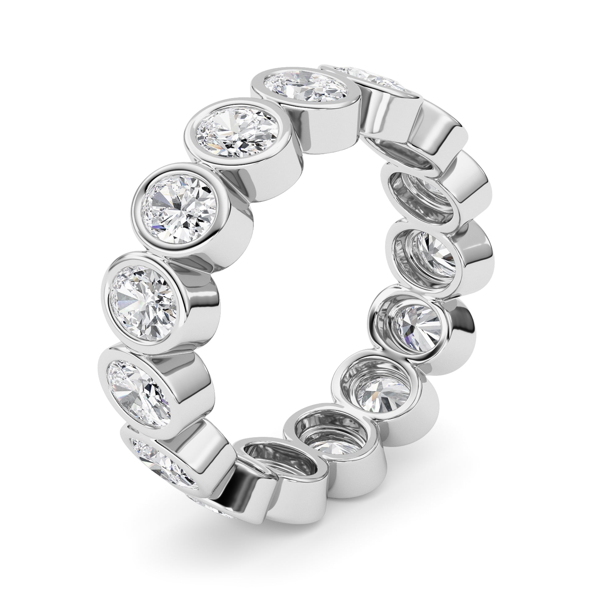 2.2CTW Oval Shaped Lab Grown Diamond (F/VS) Eternity Band Ring in 14K Gold - Size 5