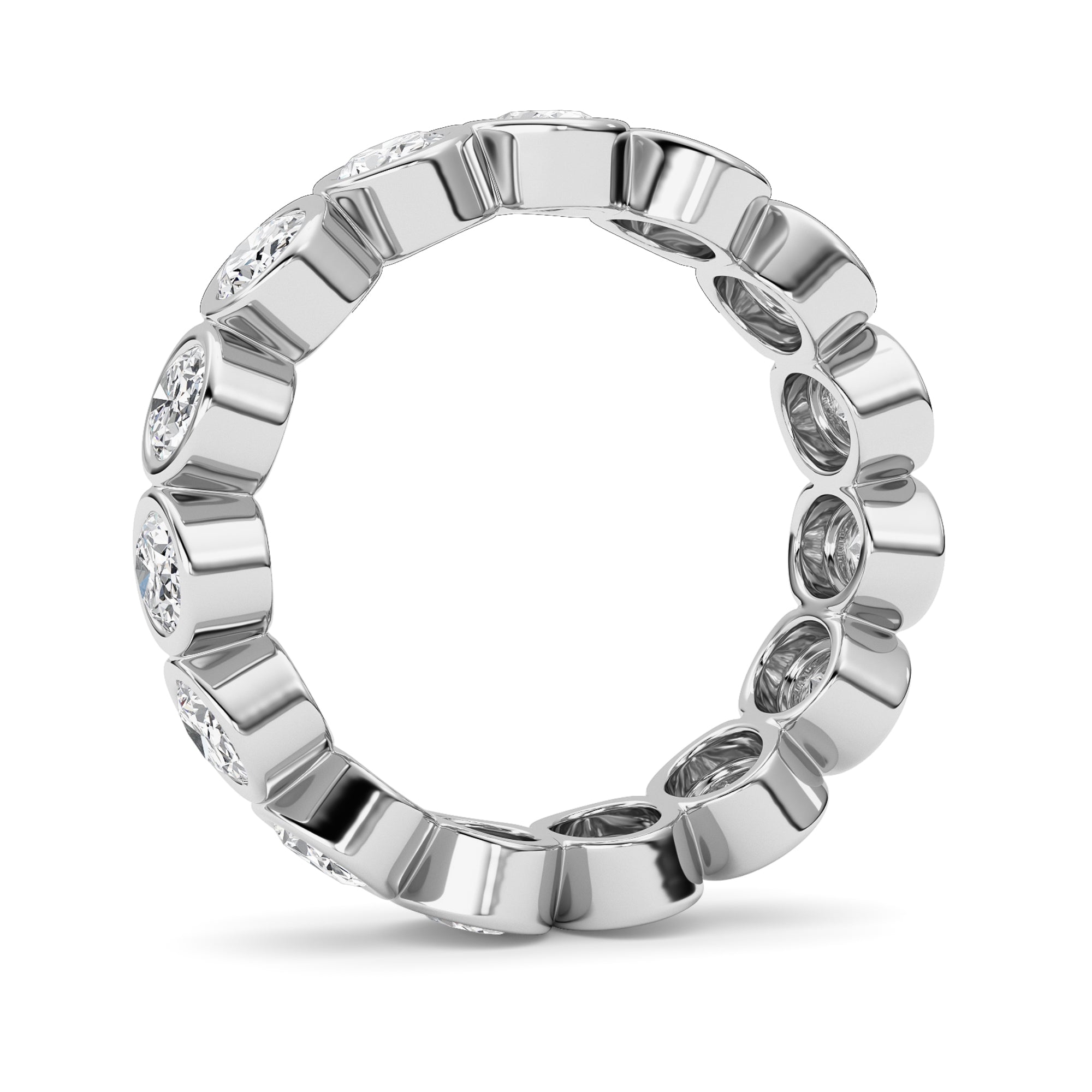 2.2CTW Oval Shaped Lab Grown Diamond (F/VS) Eternity Band Ring in 14K Gold - Size 5