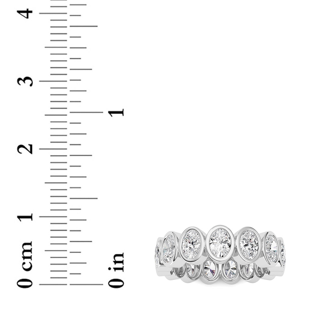 2.2CTW Oval Shaped Lab Grown Diamond (F/VS) Eternity Band Ring in 14K Gold - Size 5