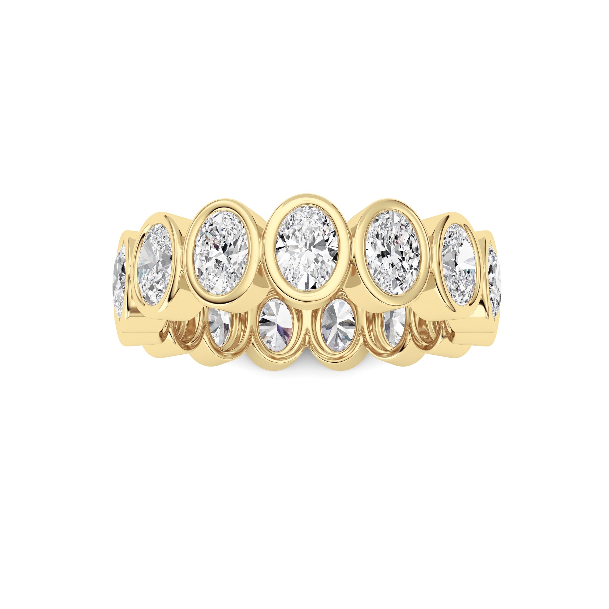 2.2CTW Oval Shaped Lab Grown Diamond (F/VS) Eternity Band Ring in 14K Gold - Size 5