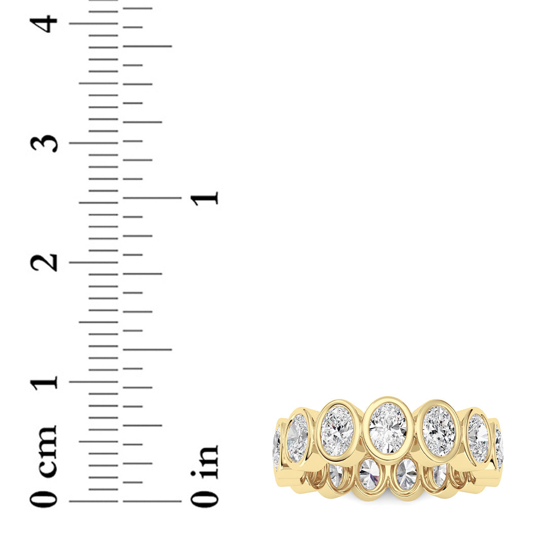 2.2CTW Oval Shaped Lab Grown Diamond (F/VS) Eternity Band Ring in 14K Gold - Size 5