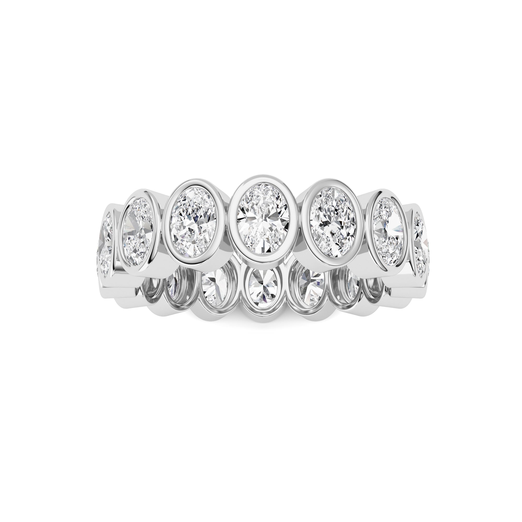 2.4CTW Oval Shaped Lab Grown Diamond (F/VS) Eternity Band Ring in 14K Gold - Size 6