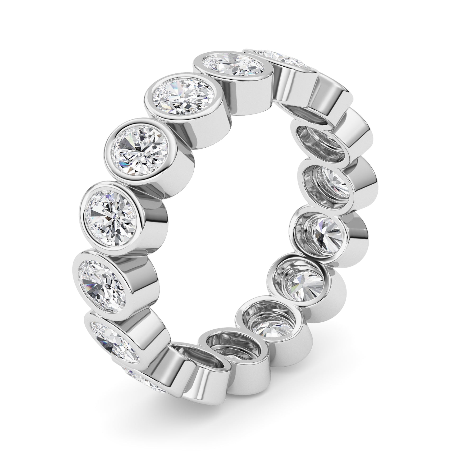 2.4CTW Oval Shaped Lab Grown Diamond (F/VS) Eternity Band Ring in 14K Gold - Size 6
