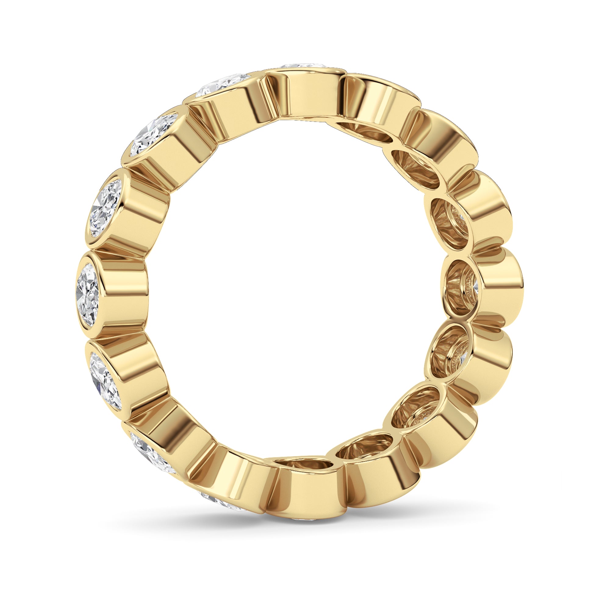 2.4CTW Oval Shaped Lab Grown Diamond (F/VS) Eternity Band Ring in 14K Gold - Size 6