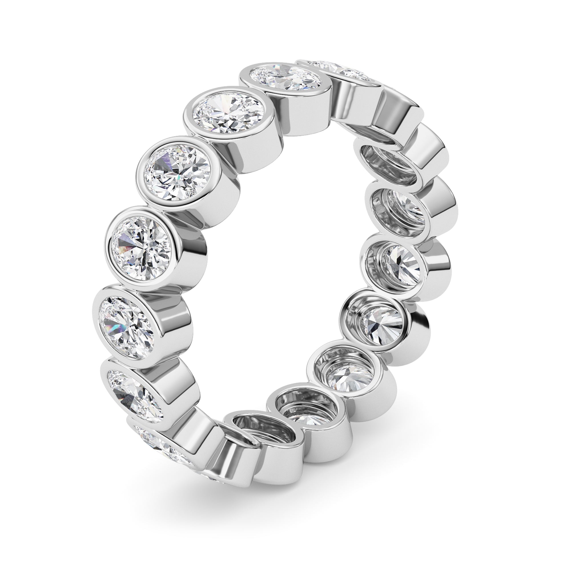 2.5CTW Oval Shaped Lab Grown Diamond (F/VS) Eternity Band Ring in 14K Gold - Size 7