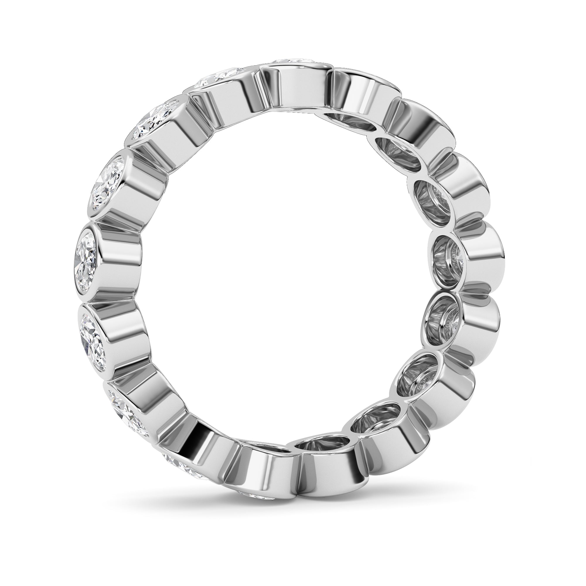2.5CTW Oval Shaped Lab Grown Diamond (F/VS) Eternity Band Ring in 14K Gold - Size 7