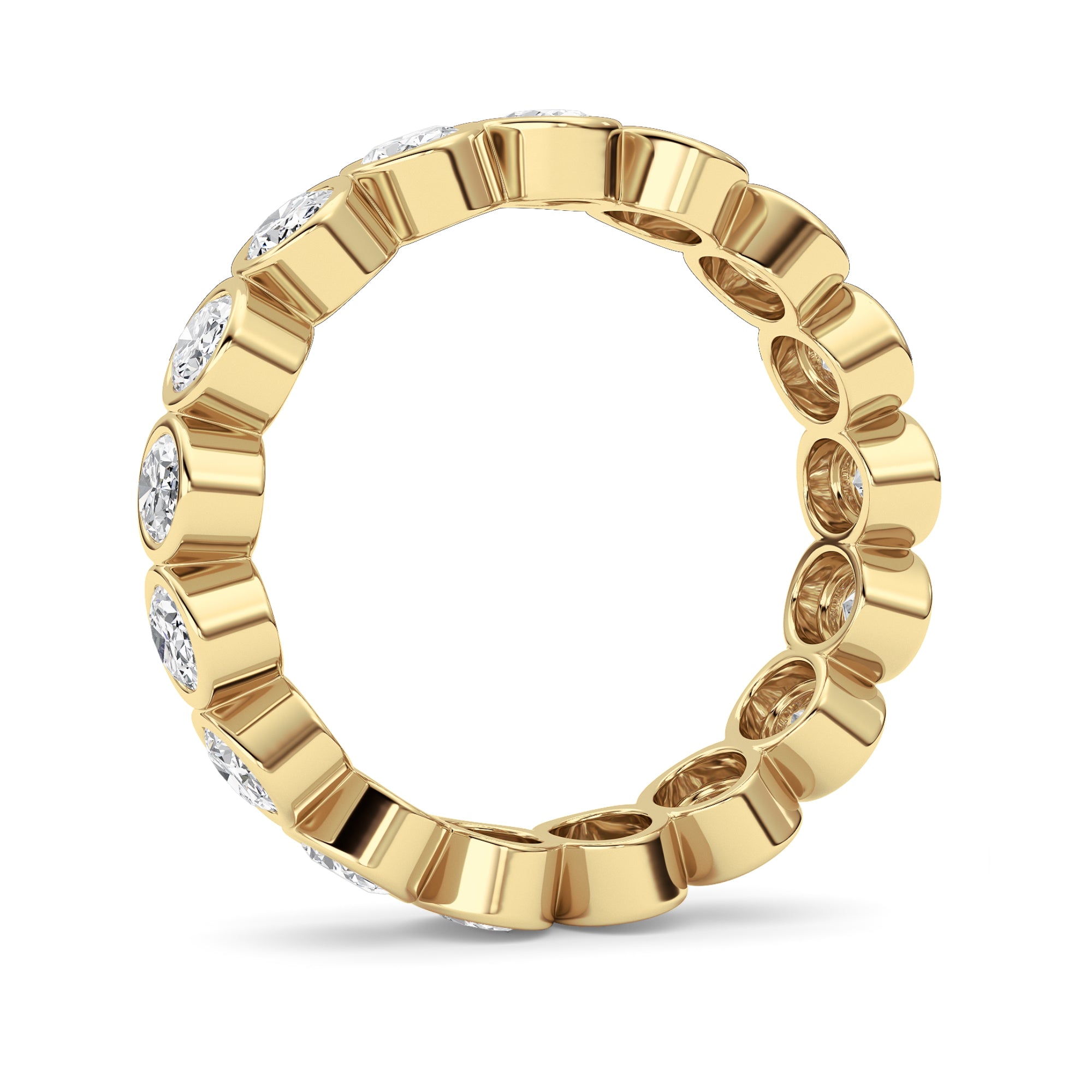 2.5CTW Oval Shaped Lab Grown Diamond (F/VS) Eternity Band Ring in 14K Gold - Size 7