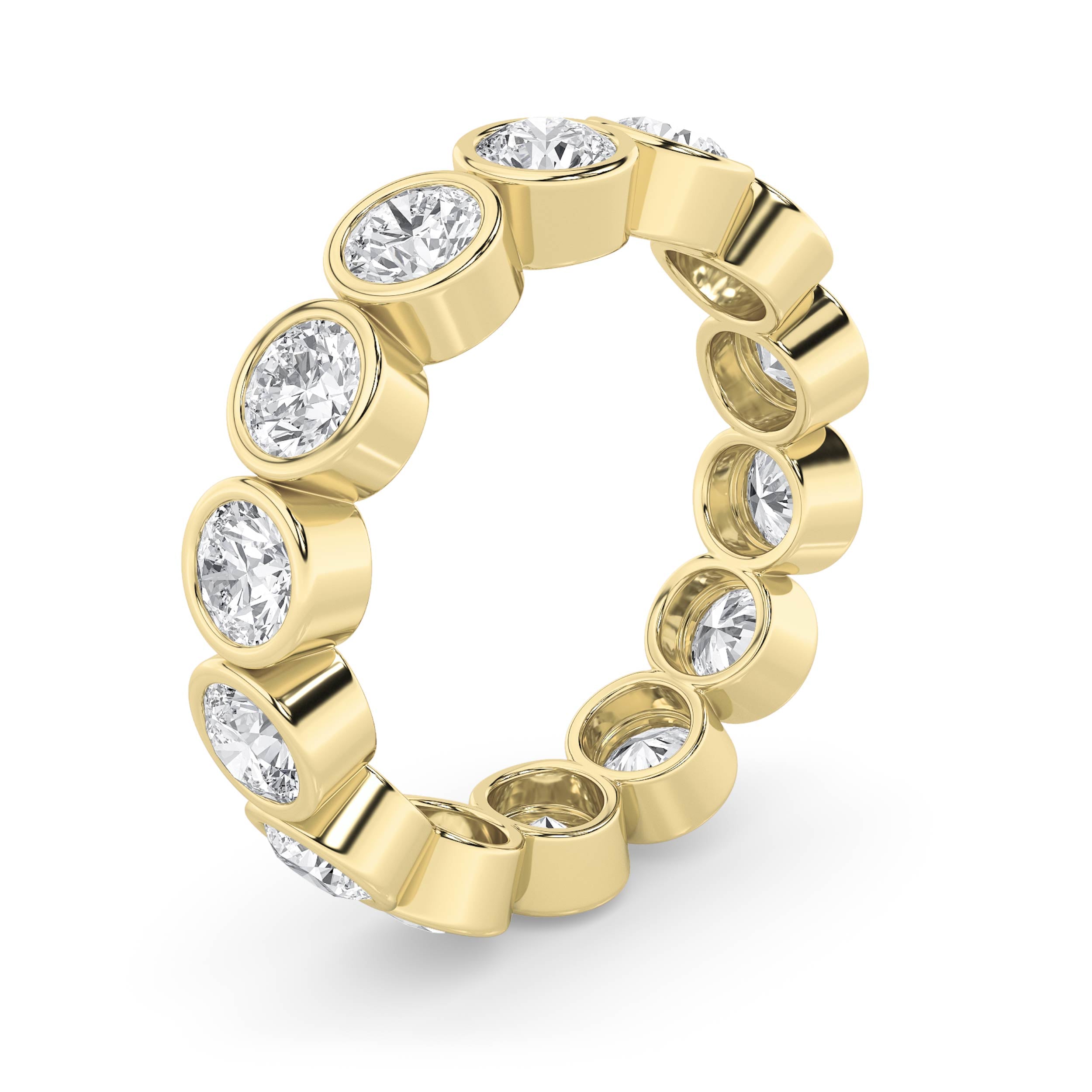 2.1CTW Round Shaped Lab Grown Diamond (F/VS) Eternity Band Ring in 14K Gold - Size 5