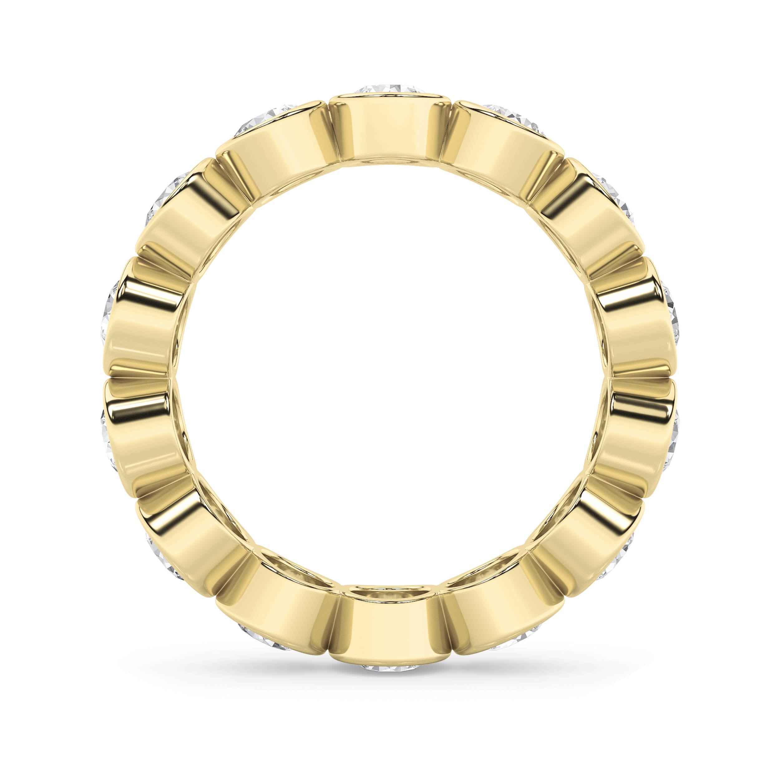 2.1CTW Round Shaped Lab Grown Diamond (F/VS) Eternity Band Ring in 14K Gold - Size 5