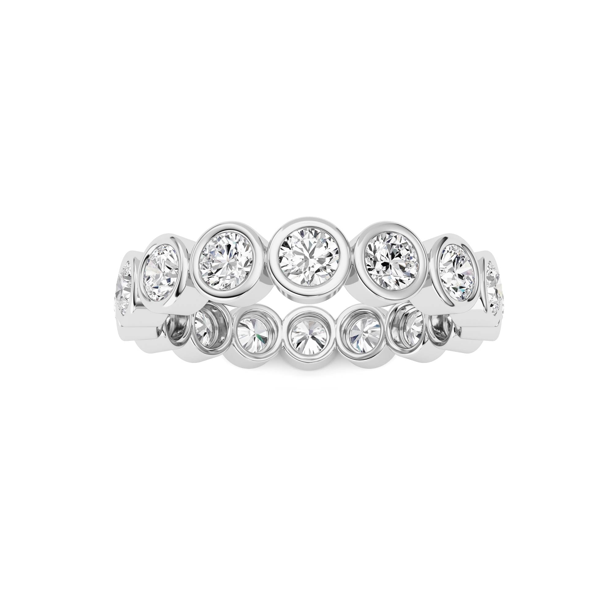 2.4CTW Round Shaped Lab Grown Diamond (F/VS) Eternity Band Ring in 14K Gold - Size 8