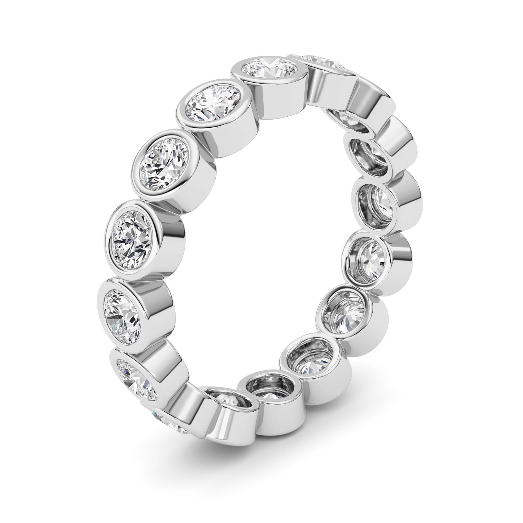 2.4CTW Round Shaped Lab Grown Diamond (F/VS) Eternity Band Ring in 14K Gold - Size 8