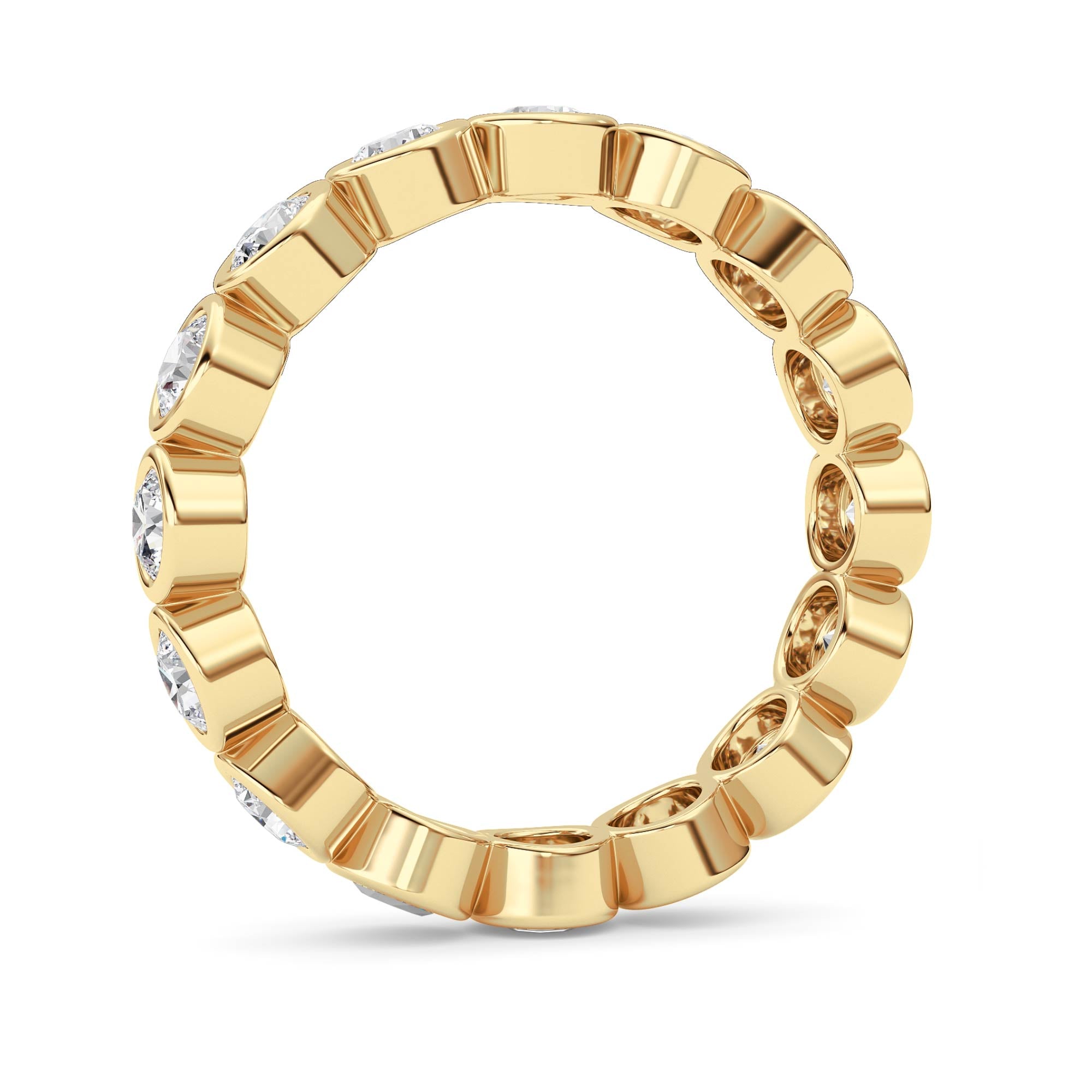 2.4CTW Round Shaped Lab Grown Diamond (F/VS) Eternity Band Ring in 14K Gold - Size 8