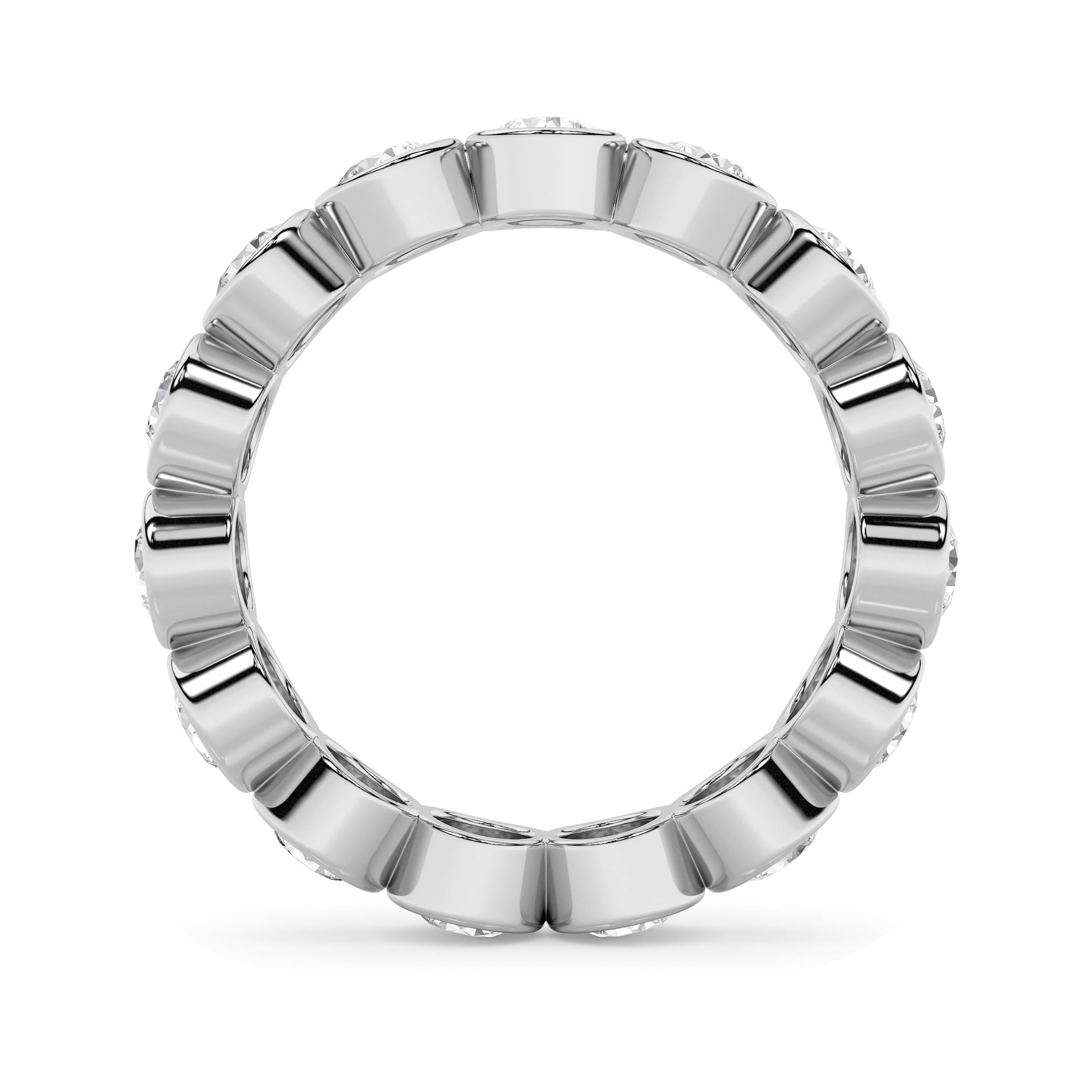2.7CTW Round Shaped Lab Grown Diamond (F/VS) Eternity Band Ring in 14K Gold - Size 8
