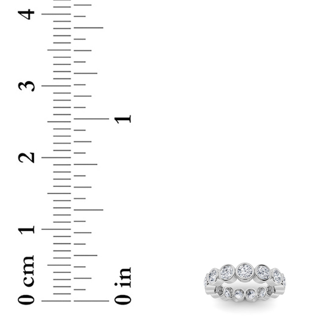 2.7CTW Round Shaped Lab Grown Diamond (F/VS) Eternity Band Ring in 14K Gold - Size 8
