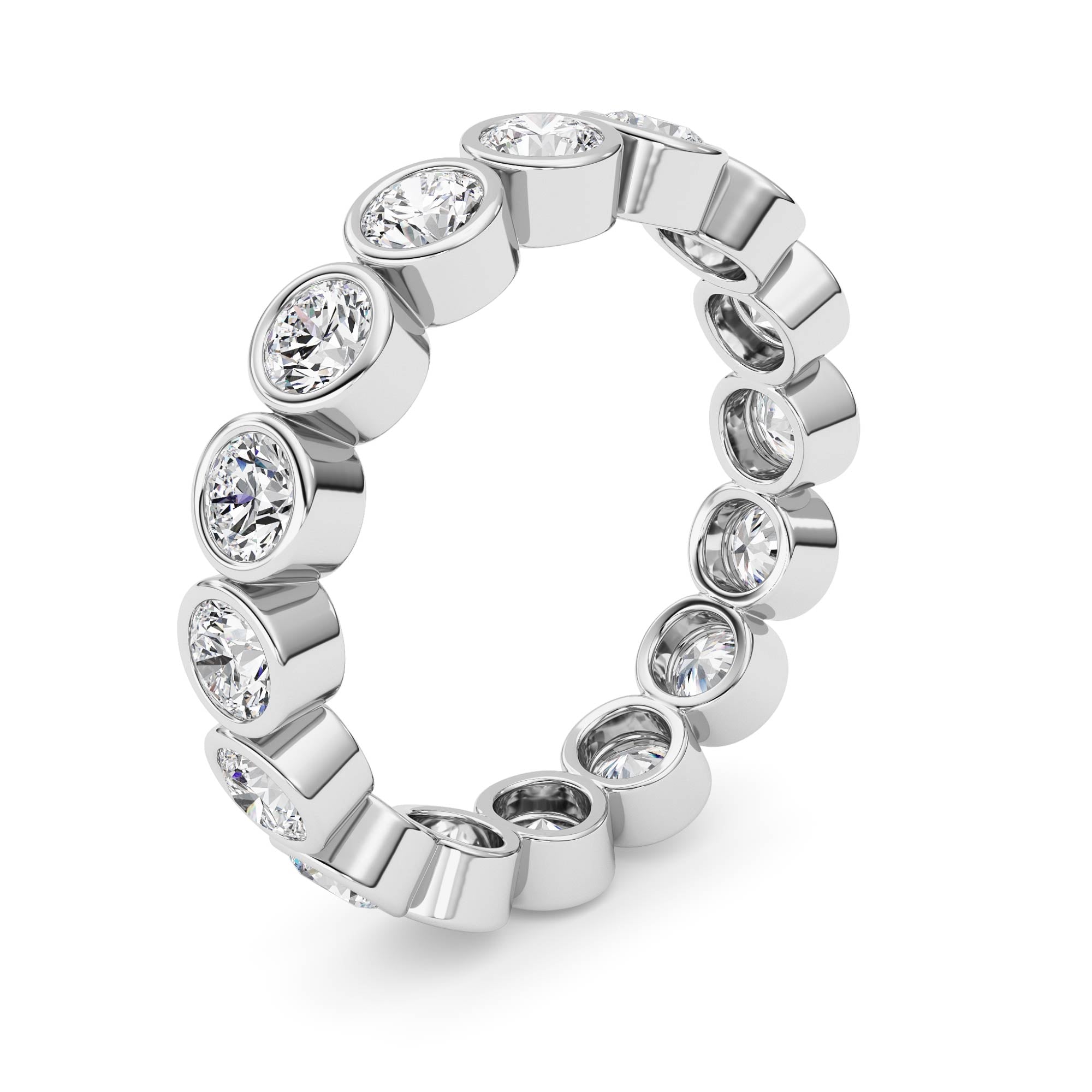 2.9CTW Round Shaped Lab Grown Diamond (F/VS) Eternity Band Ring in 14K Gold - Size 9