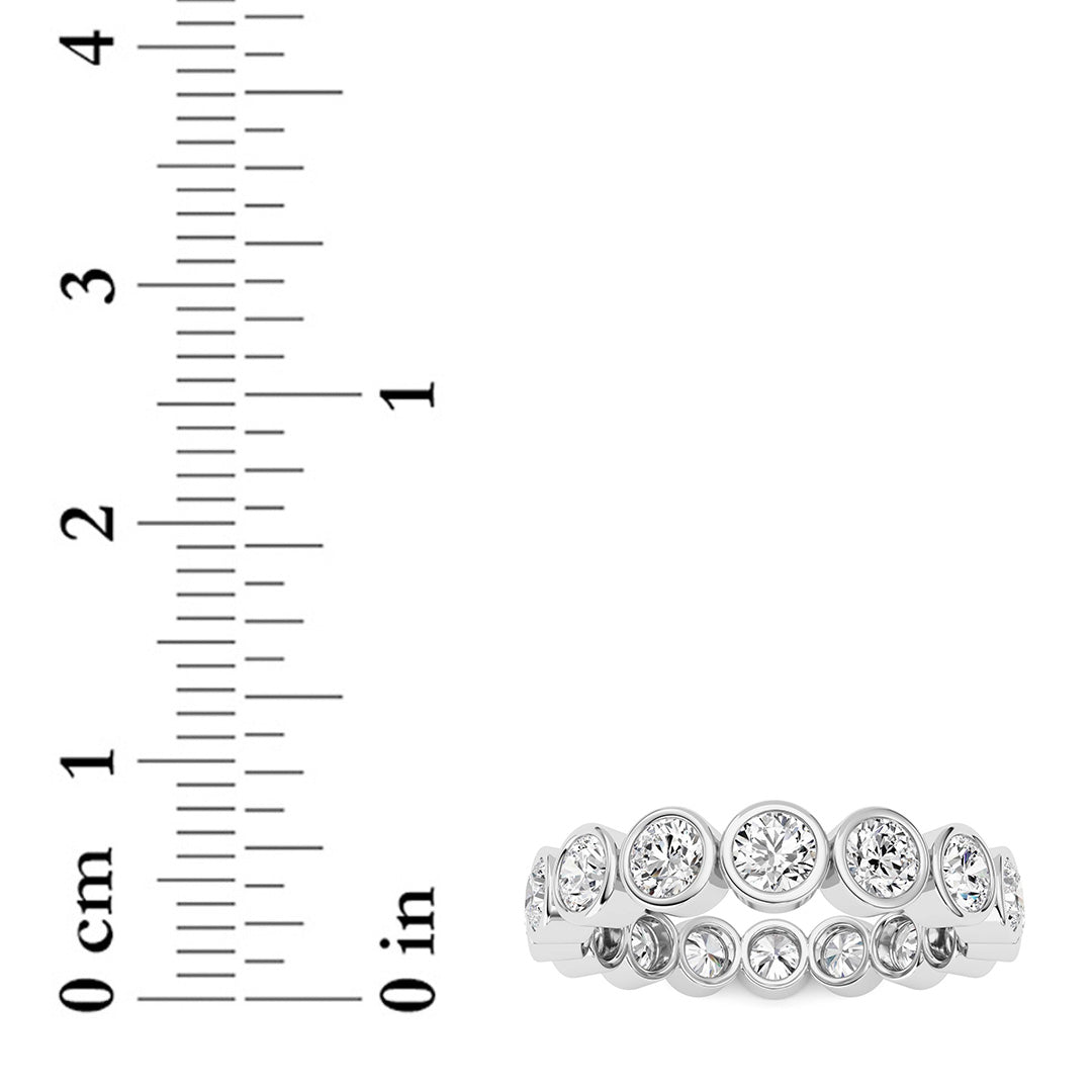 2.9CTW Round Shaped Lab Grown Diamond (F/VS) Eternity Band Ring in 14K Gold - Size 9