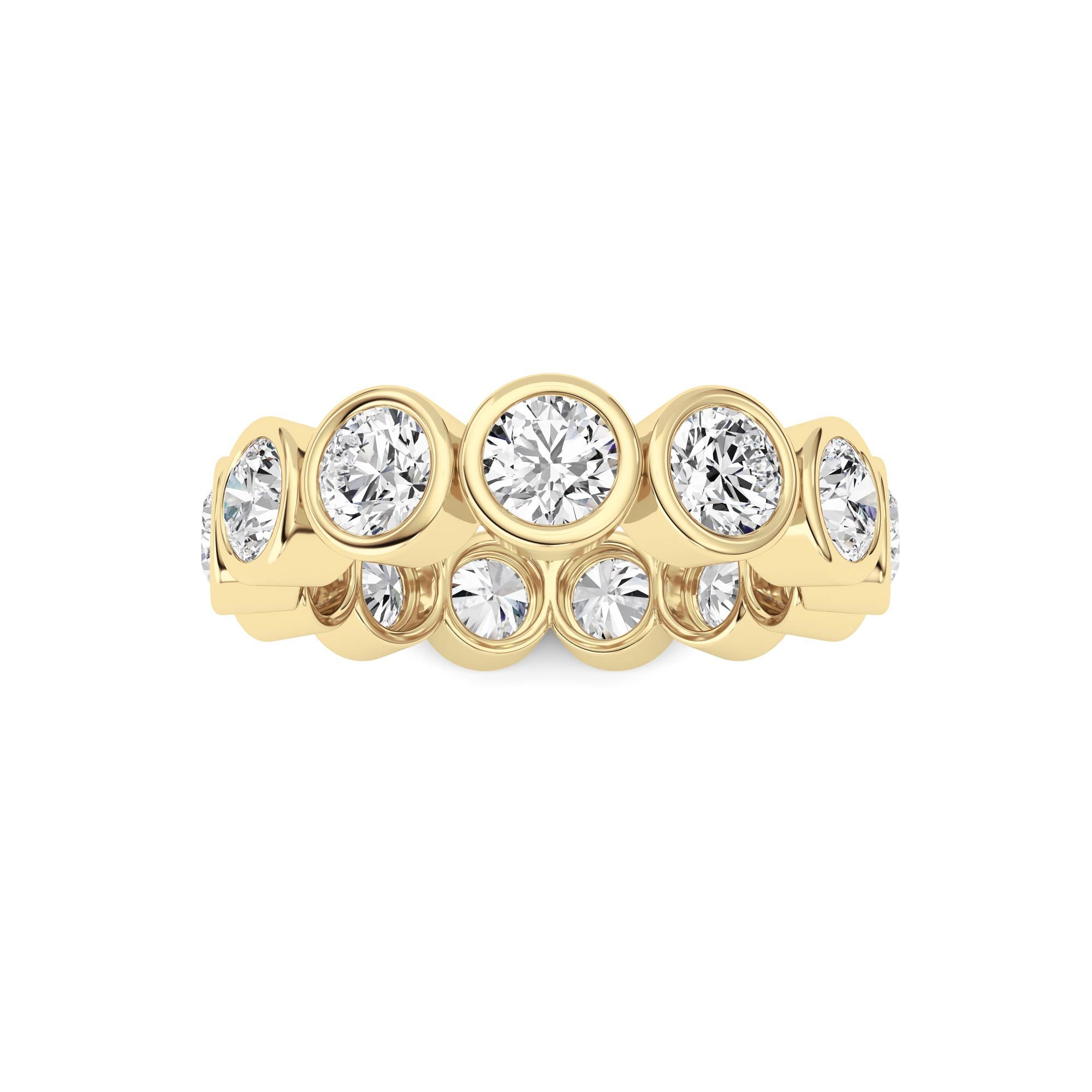 2.9CTW Round Shaped Lab Grown Diamond (F/VS) Eternity Band Ring in 14K Gold - Size 5
