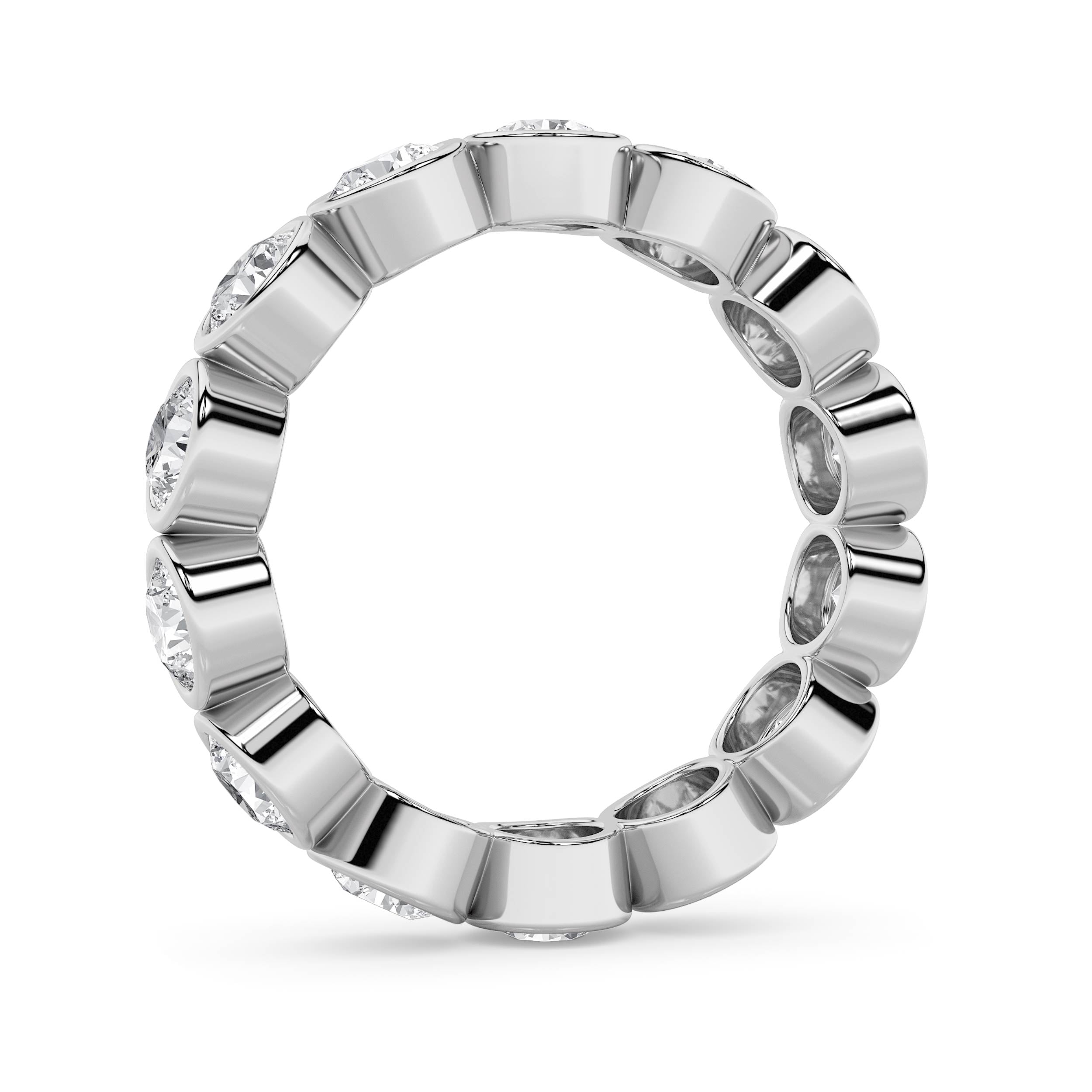 3CTW Round Shaped Lab Grown Diamond (F/VS) Eternity Band Ring in 14K Gold - Size 7