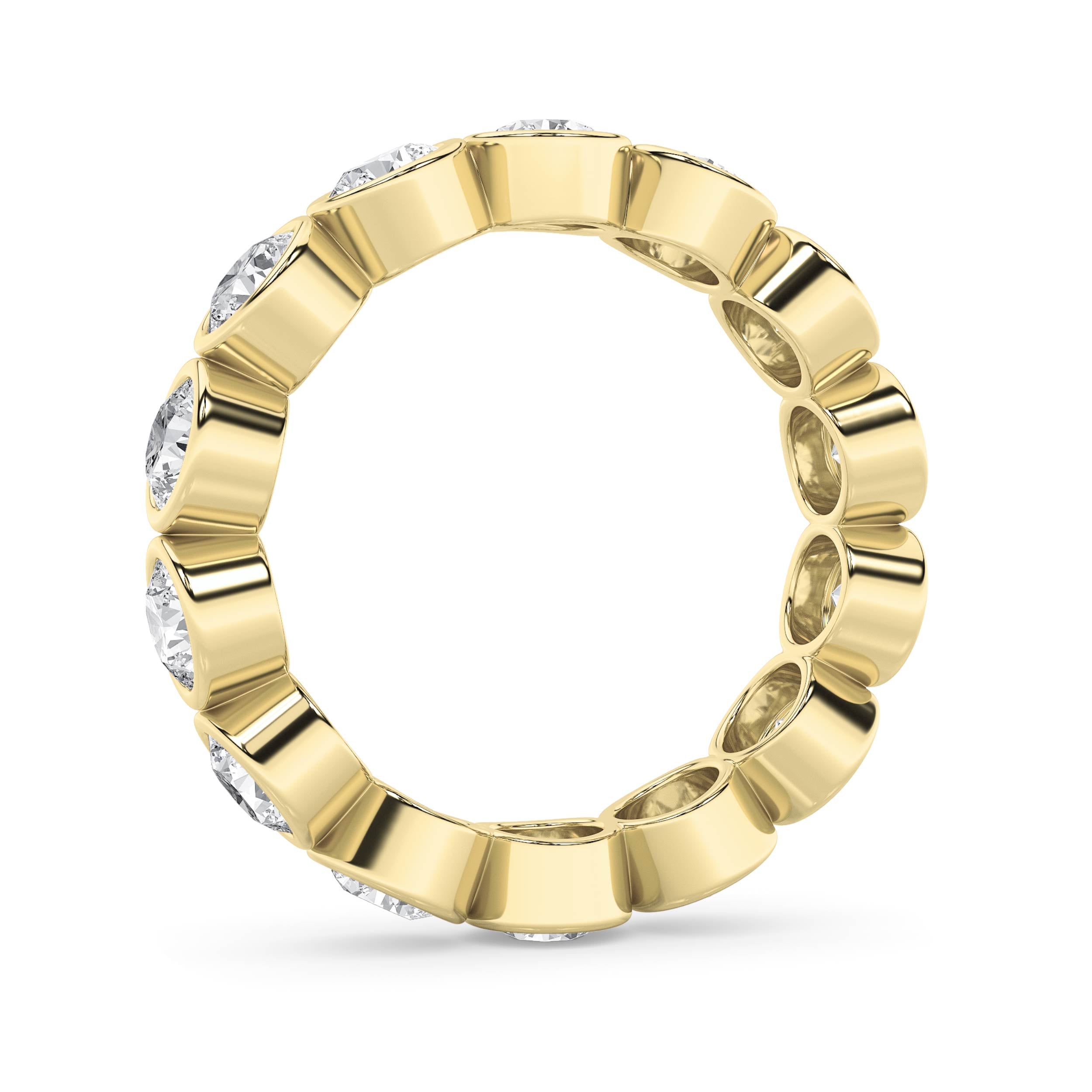 3CTW Round Shaped Lab Grown Diamond (F/VS) Eternity Band Ring in 14K Gold - Size 7