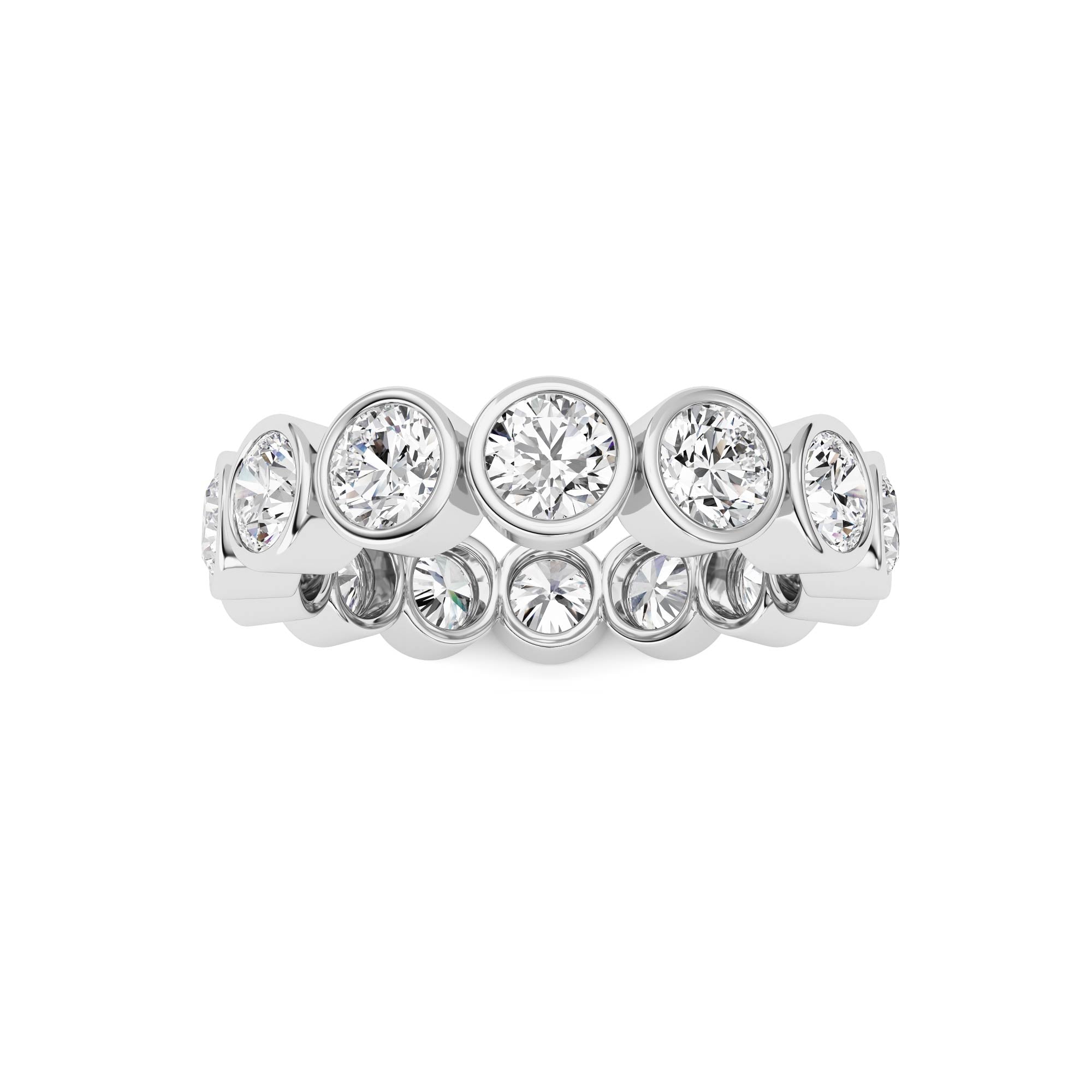3.1CTW Round Shaped Lab Grown Diamond (F/VS) Eternity Band Ring in 14K Gold - Size 6